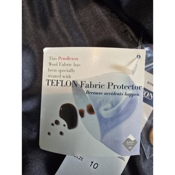 PENDLETON Vintage Double Breasted Blazer Jacket 100% Virgin Wool Black Career - Picture 11 of 13